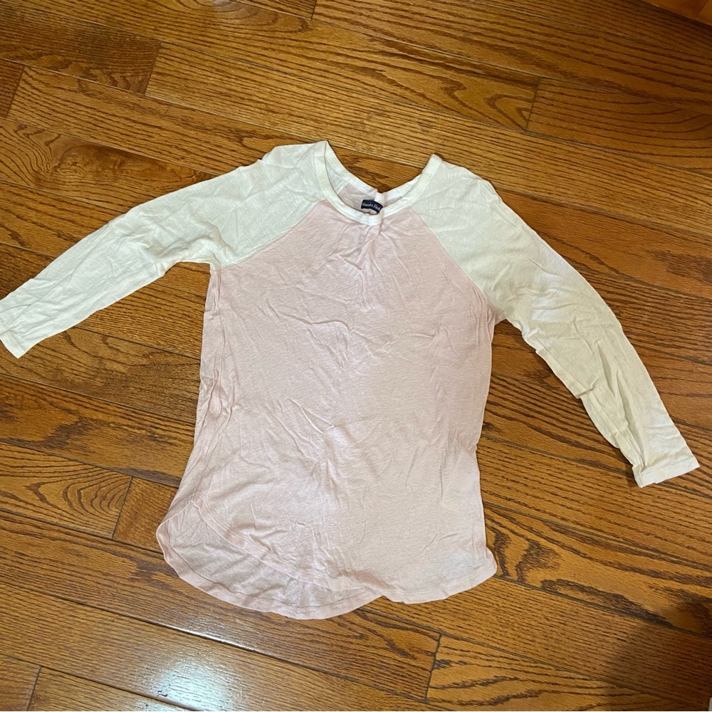 Abercrombie & Fitch pink and white long sleeve size S